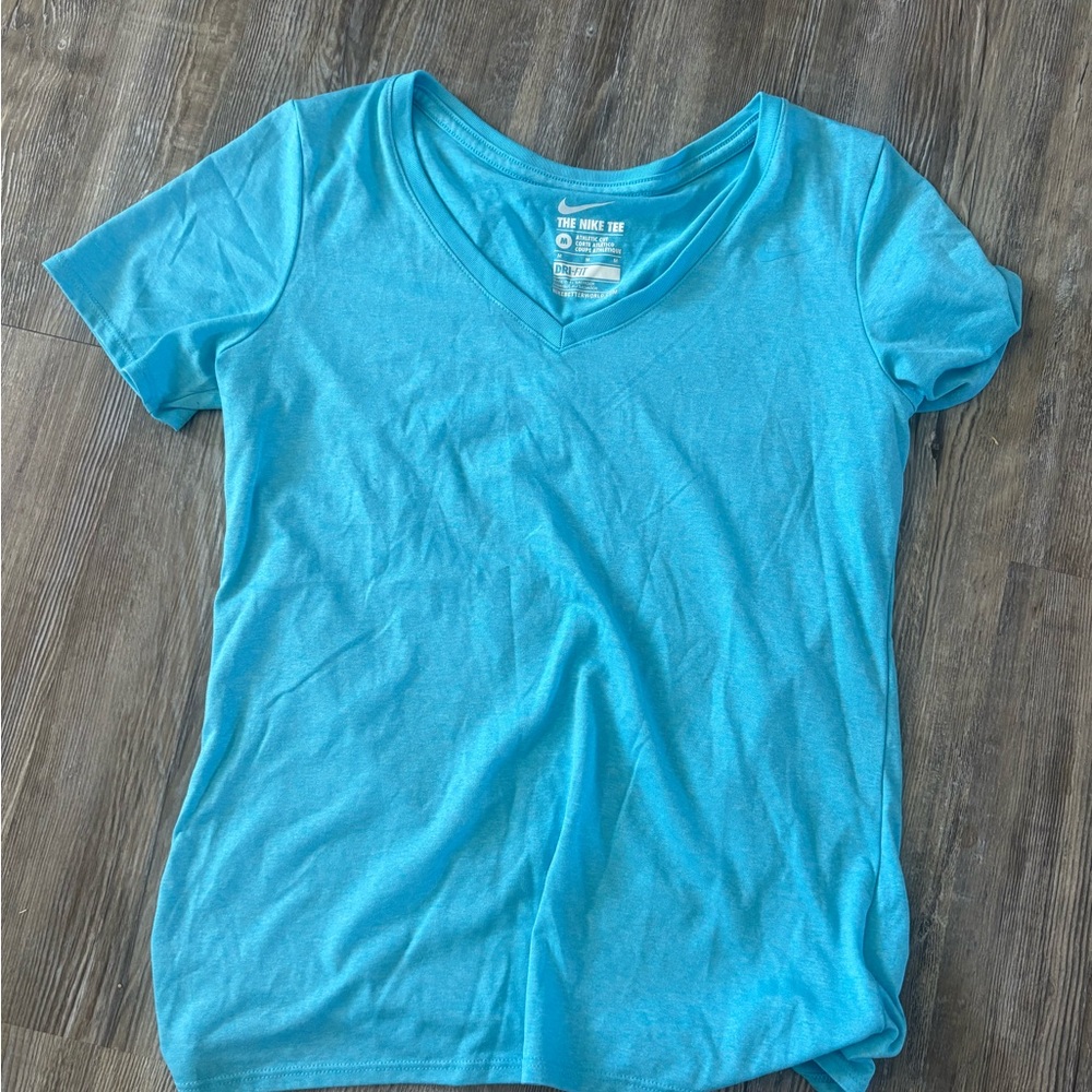 Nike Women's Bright Teal V-Neck Short Sleeve Tee
